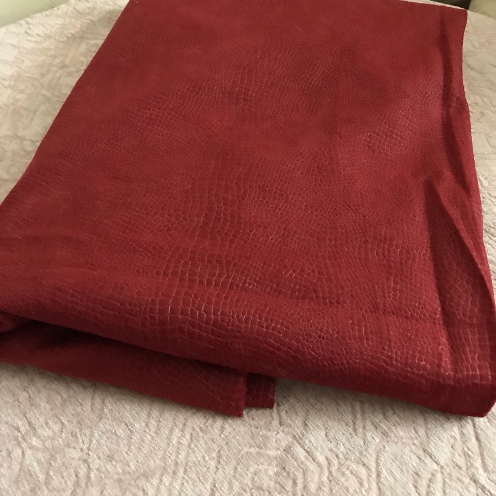 Red Microfiber Fabric With Simulated Reptile Skin Effect